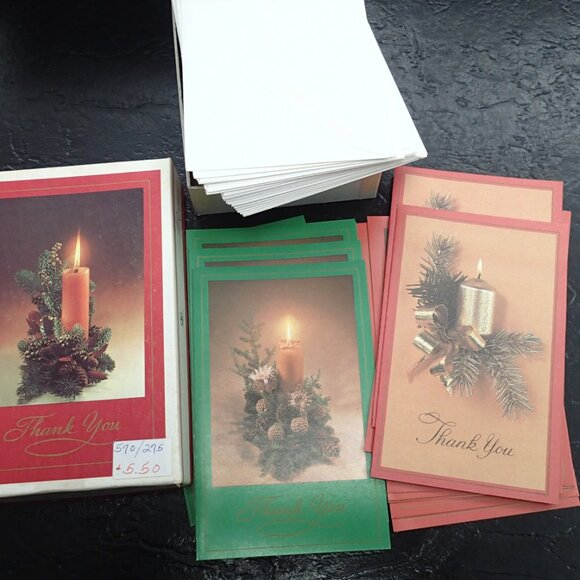 Vintage Christmas Thank You Cards set of 16 - Picture 1 of 4